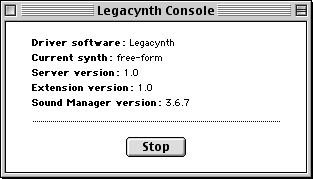 Legacynth is playing.